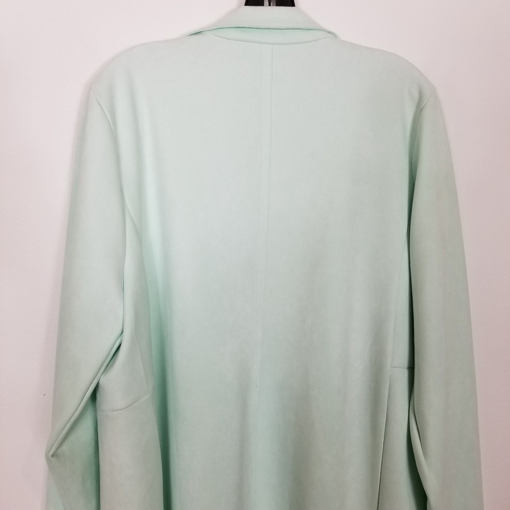 Torrid Mint Green Faux Suede Longline Jacket Sz 2X Open Front - Picture 6 of 10